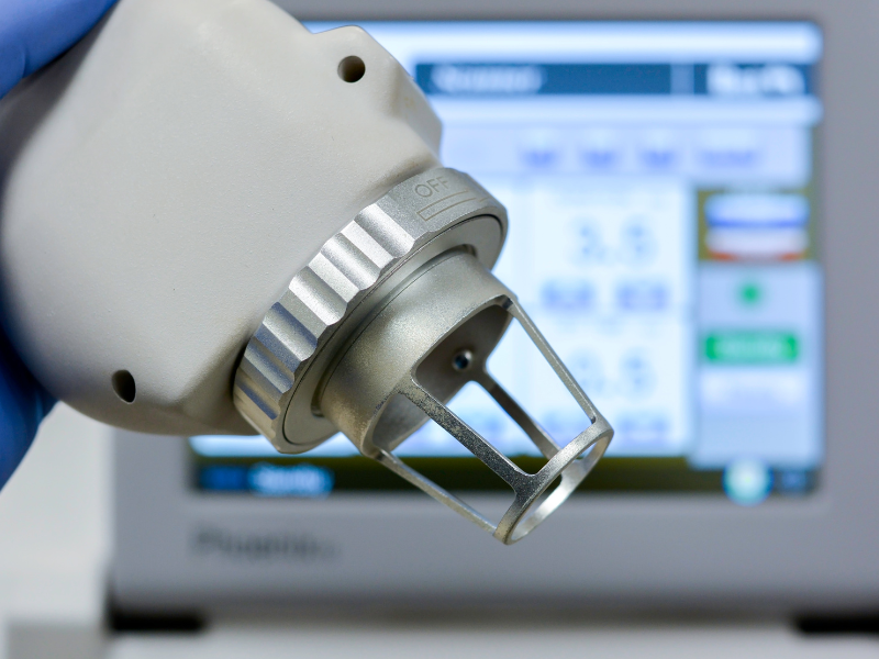 Close-up of laser treatment device used for skin procedures