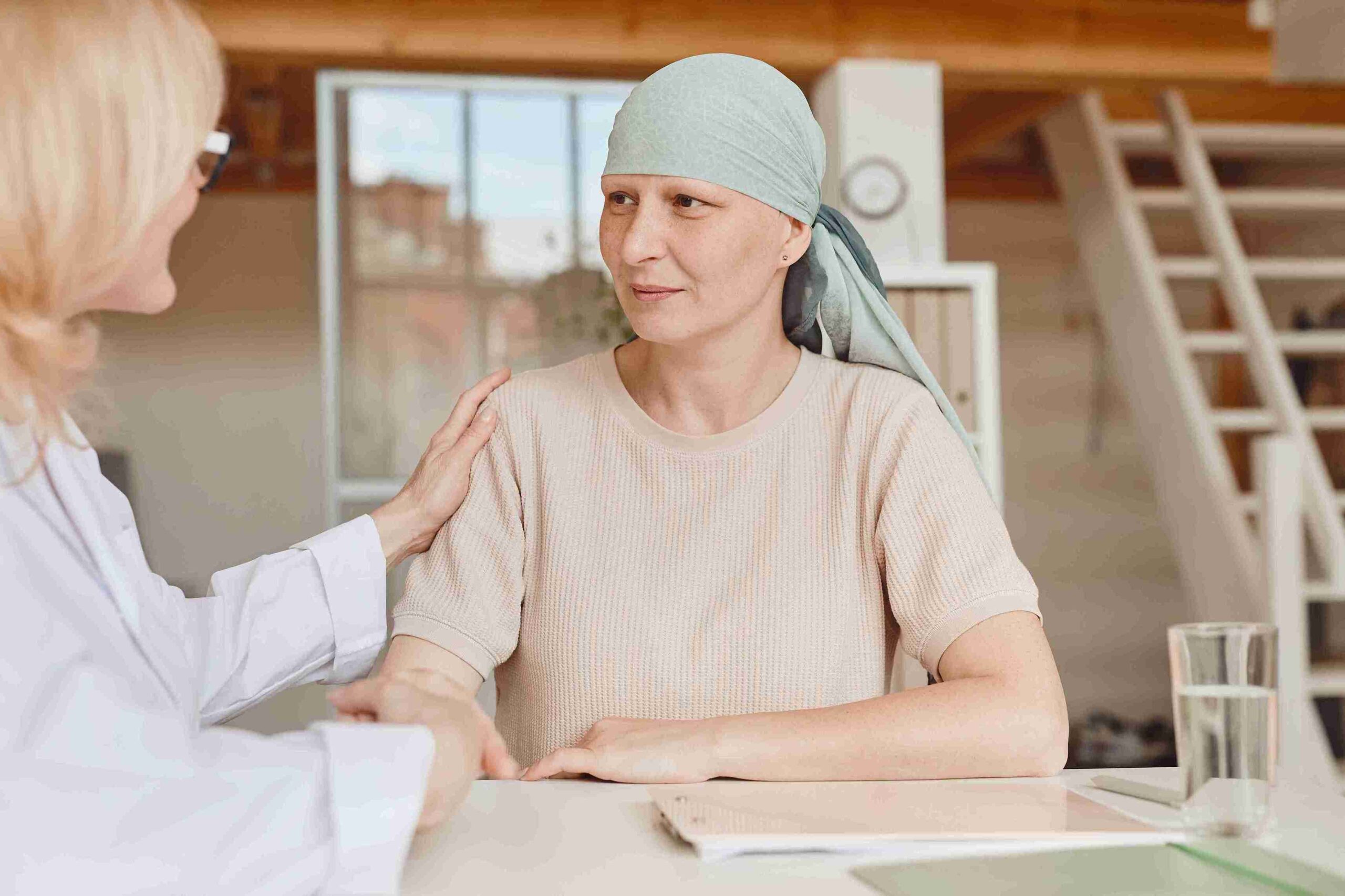 doctor comforting a cancer patient