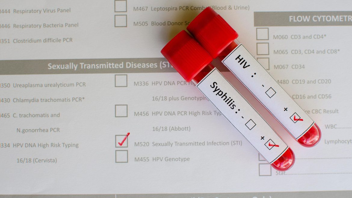 blood vials used to test sexually transmitted diseases