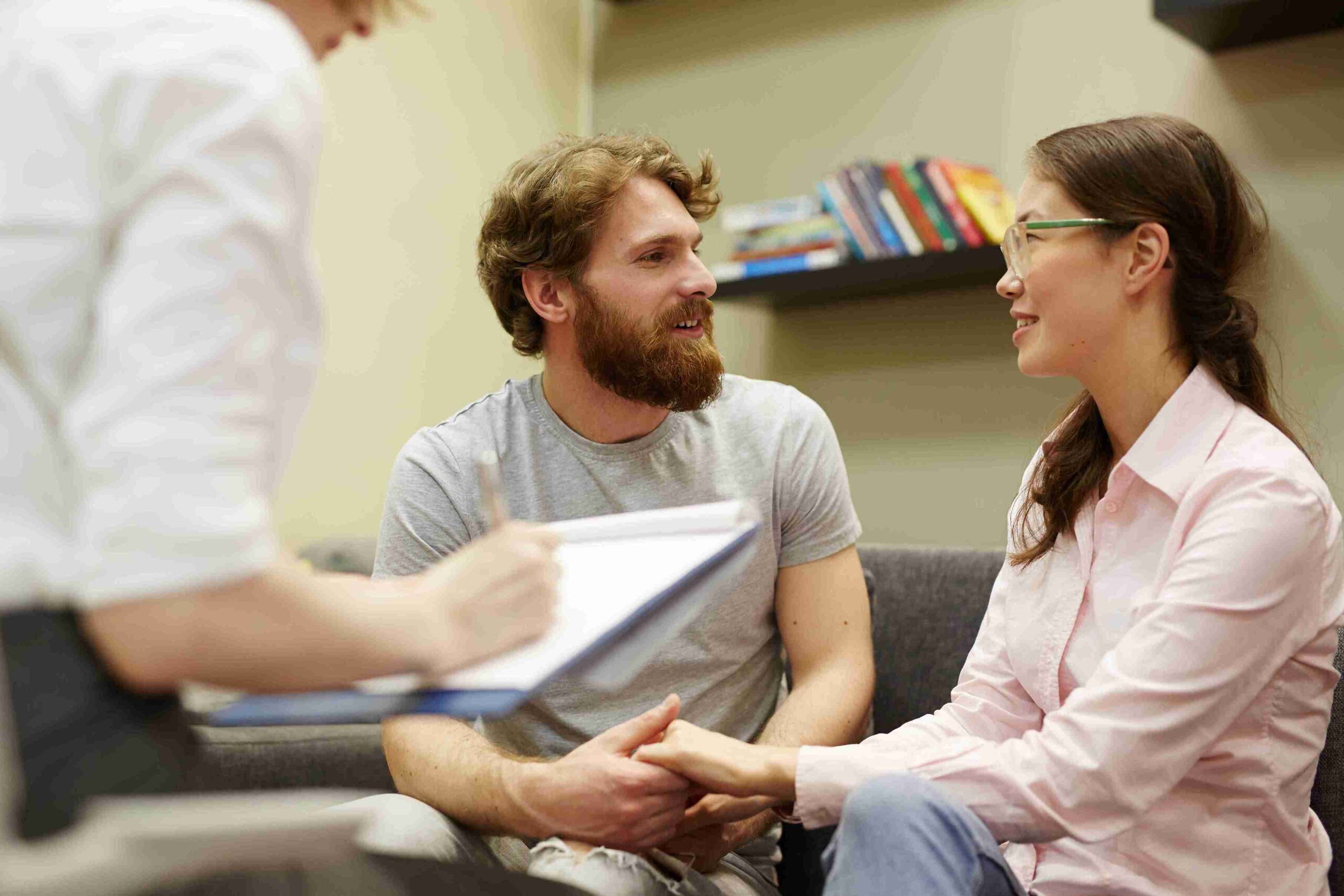 counselor speaking with a couple