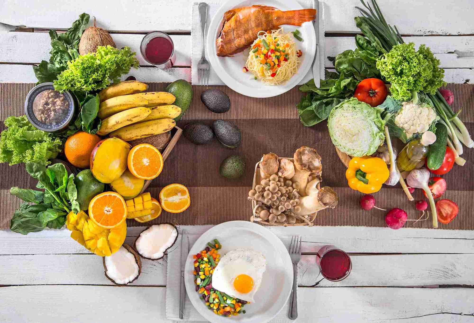 healthy and organic food on top of a table