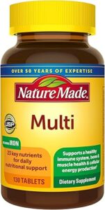 Nature Made Multivitamin Tablets with Iron Bottle