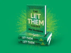 The Let Them Theory book stacked up on a green background