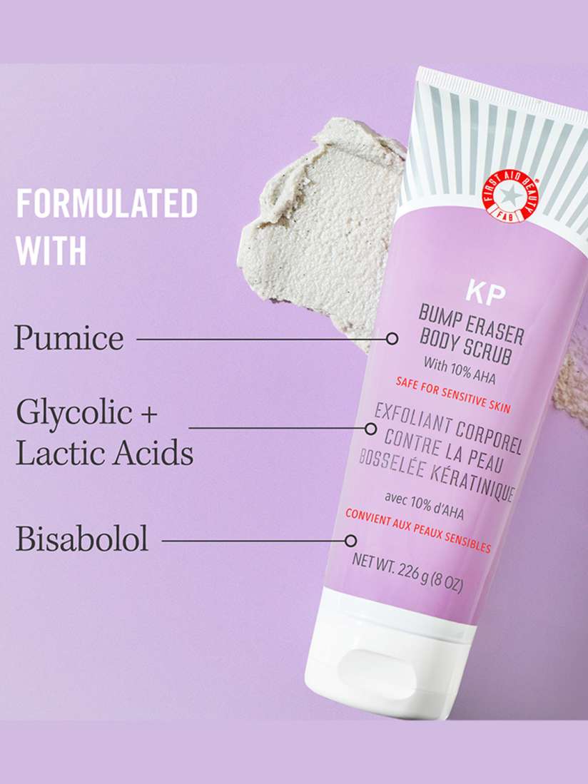 First Aid Beauty - KP Bump Eraser Body Scrub and key ingredients