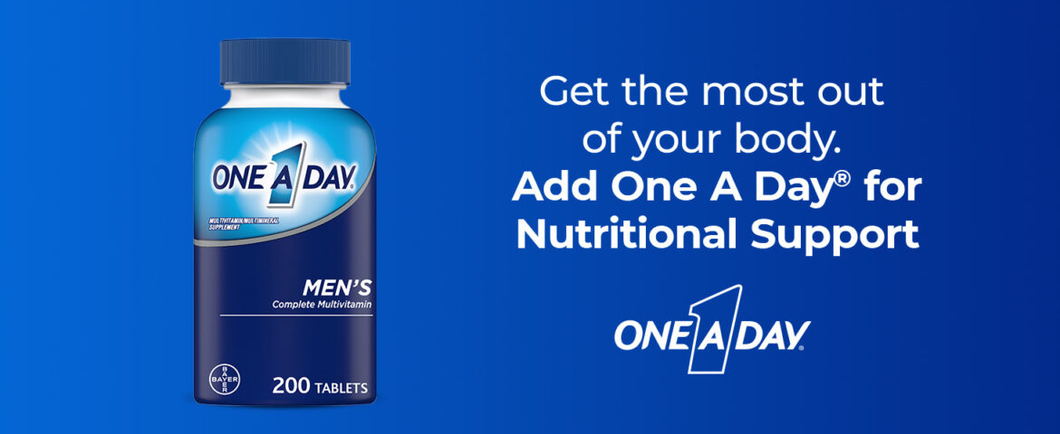 One a day Multivatamins on a blue background