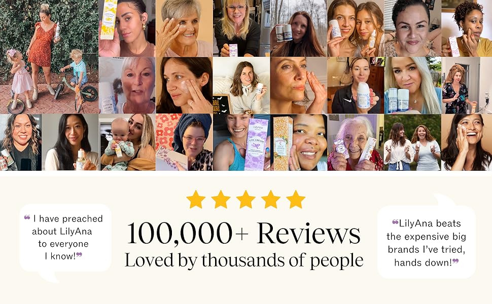 collage of pictures of woman who have used LilyAna Naturals Retinol Cream
