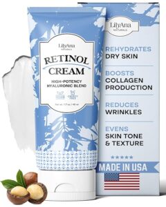 LilyAna Naturals Retinol Cream Tube beside its packaging