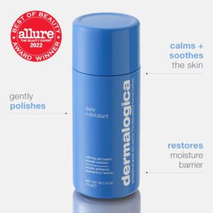 dermalogica benefits with the bottle in the middle