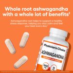 Physicians Choice Ashwagandha capsule and bottle and health benefits