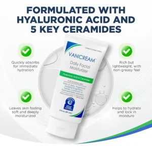 vanicream daily facial moisturizer bottle with listed ingredients