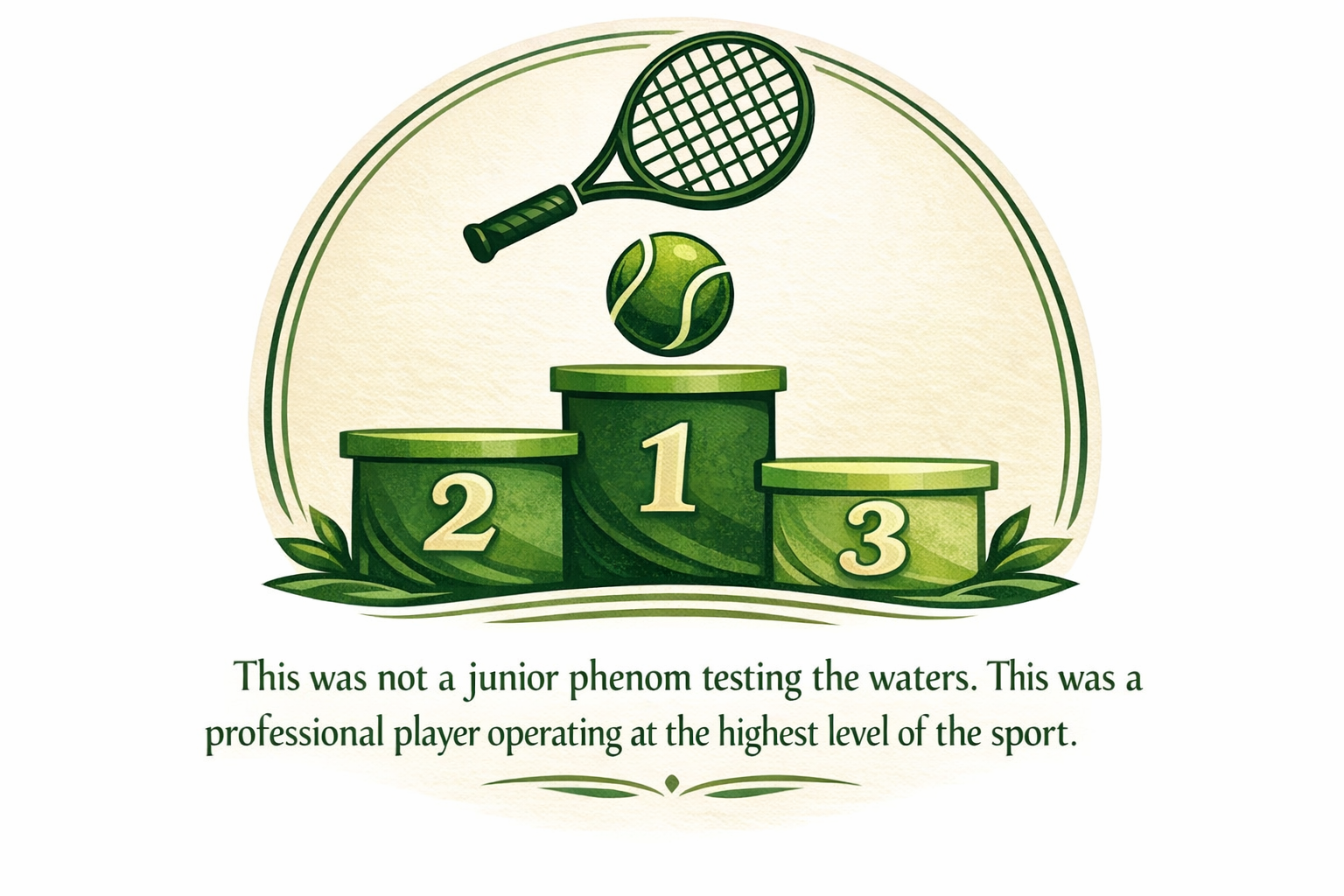 Tennis Podium Graphic - Allure Wellness Tennis podium illustration with quote
